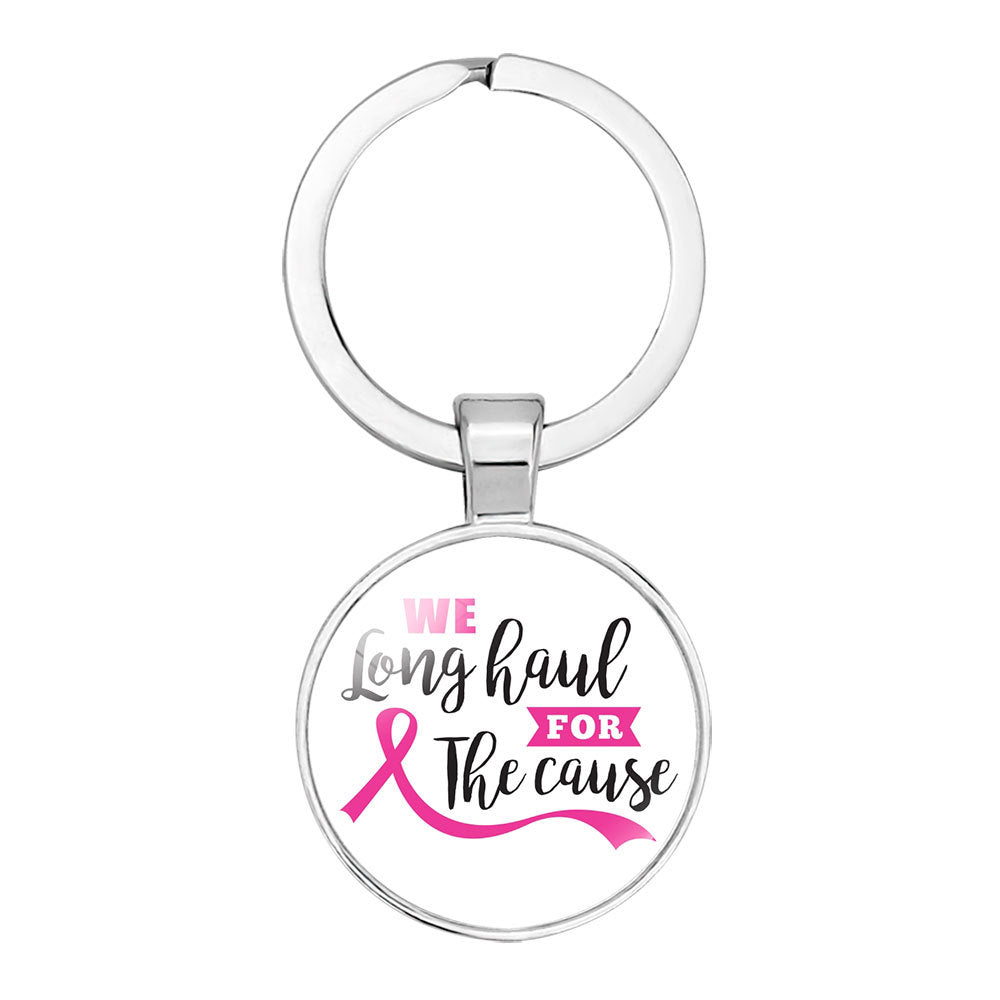 Wholesale Glass Caring Breast Cancer Alloy Creative Keychain